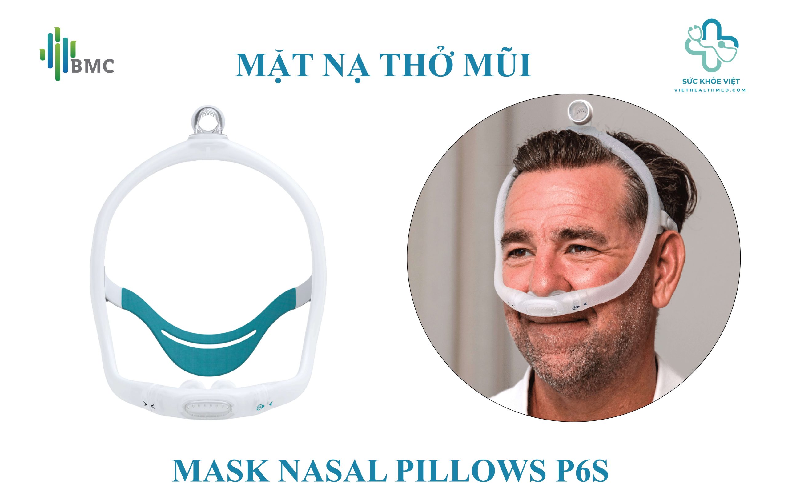 Combo BMC Máy trợ thở G2S A20 - Mặt nạ P6S 3 Mặt nạ P6S