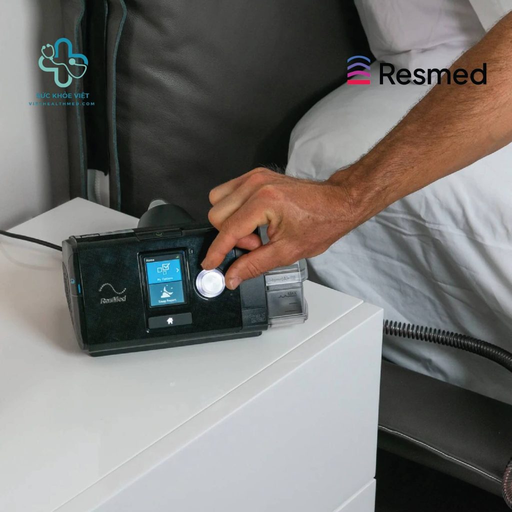 Máy trợ thở điều trị ngủ ngáy ResMed giúp duy trì đường thở thông thoáng khi ngủ