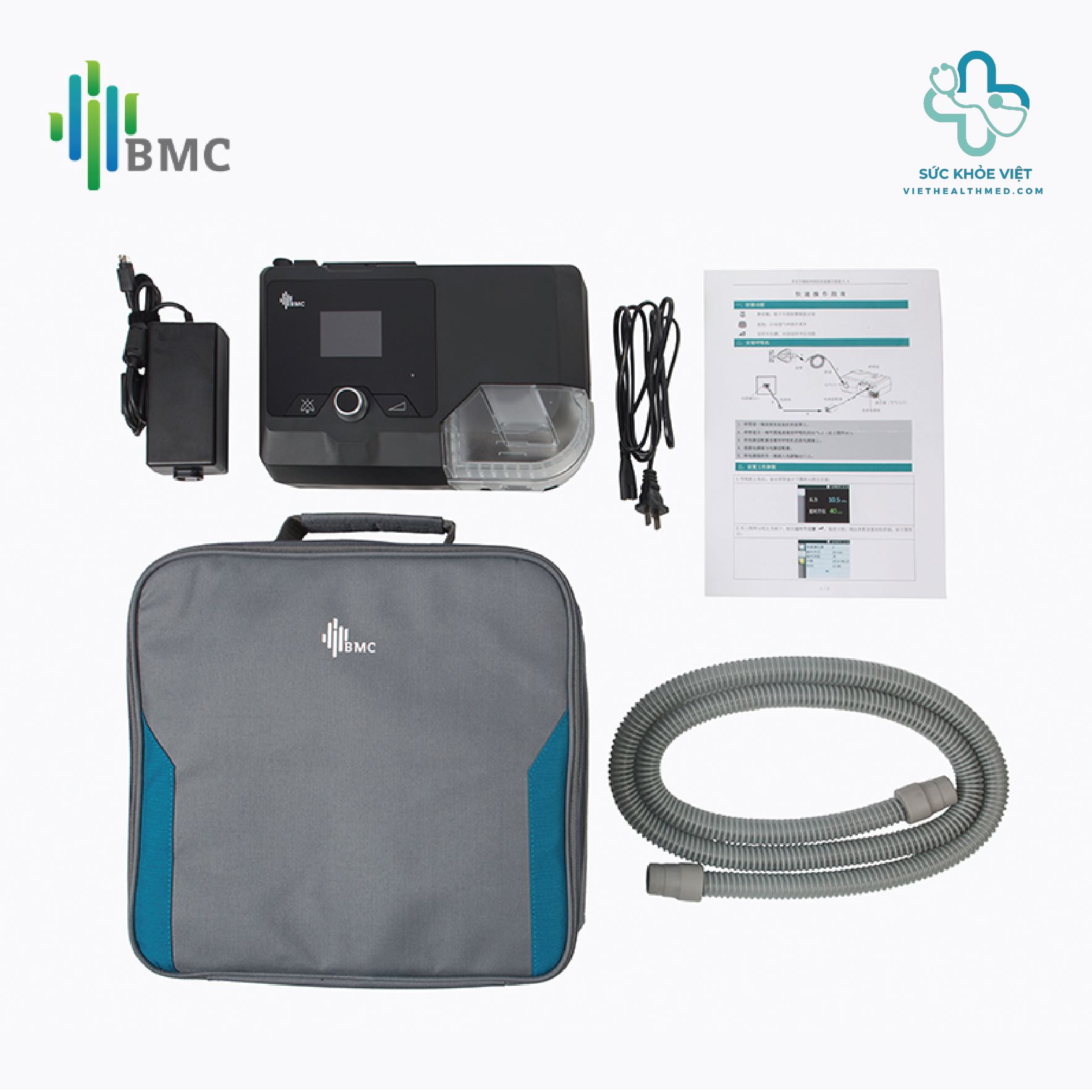 Combo BMC Máy trợ thở G2S A20 - Mặt nạ P6S 2 Máy trợ thở G2S A20