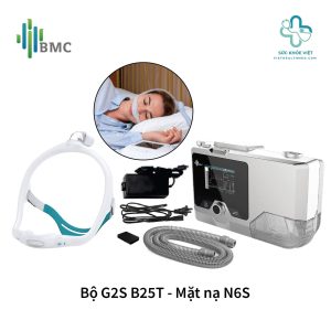 Trọn bộ giải pháp máy trợ thở BMC G2S B25T kết hợp mặt nạ N6S hỗ trợ điều trị hội chứng ngưng thở khi ngủ OSA tại nhà.